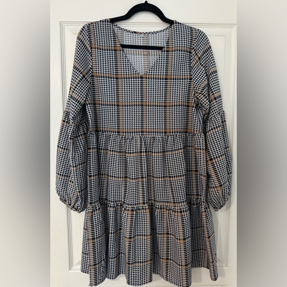 Plaid Long Sleeve Dress